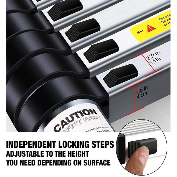 BADASS TENTS  8' Aluminum Telescopic Extension Ladder